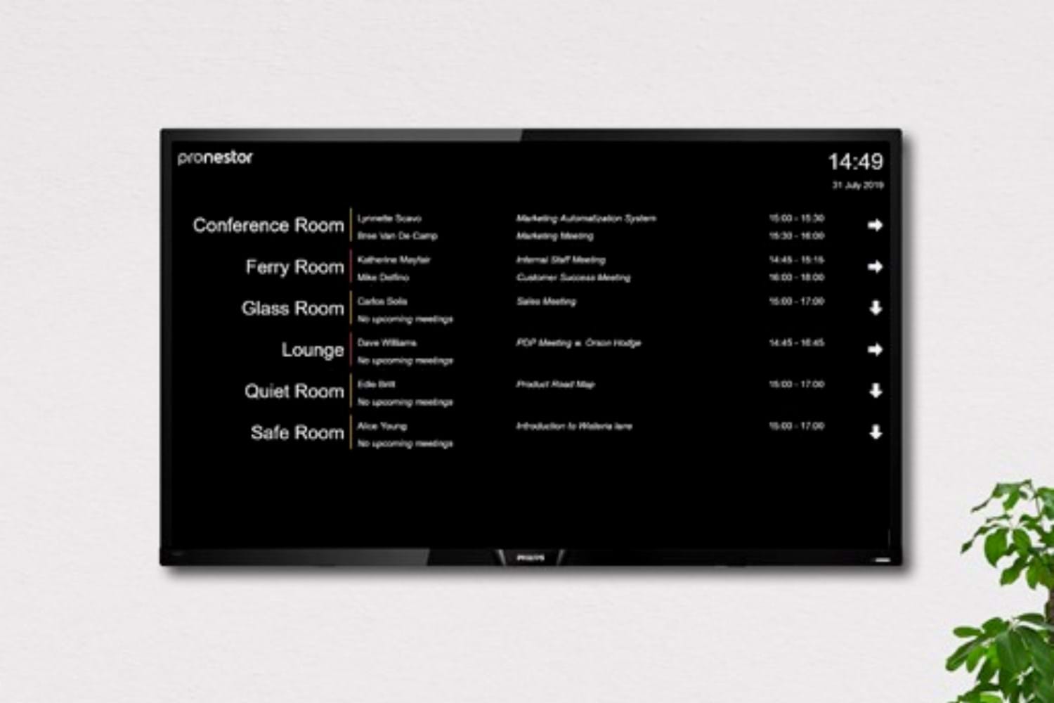 conference room schedule display